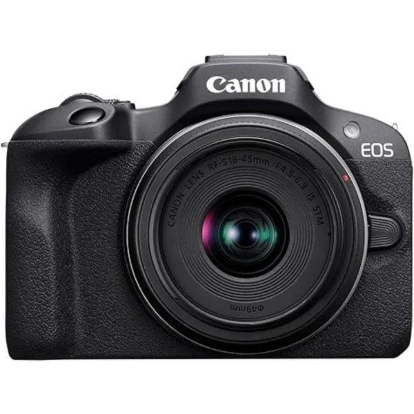 Cámara Canon EOS R100 con lente kit RF-S 18-45mm para fotografía y video de alta calidad. Canon EOS R100 mirrorless compacta con sensor APS-C y enfoque automático preciso. Cámara Canon R100 con lente RF-S 18-45mm ideal para fotografía diaria, viajes y creación de contenido. Canon EOS R100 ligera y fácil de usar con excelente calidad de imagen y grabación Full HD. Cámara Canon EOS R100 con lente zoom 18-45mm diseñada para principiantes y creadores multimedia.