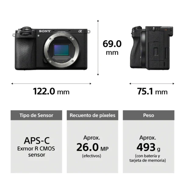 Cámara Sony A6700 mirrorless con sensor APS-C y grabación de video 4K profesional. Sony A6700 con enfoque automático inteligente y tecnología avanzada de seguimiento en tiempo real. Cámara Sony Alpha A6700 compacta y potente ideal para fotografía, vlogging y creación de contenido. Sony A6700 con excelente rendimiento en fotografía nocturna y captura de imágenes de alta resolución. Cámara Sony A6700 diseñada para creadores de contenido, viajes y producción audiovisual profesional.