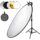 Reflector 110 cm 5 en 1 para estudio (oro, plata, blanco, negro, translúcido). Permite rebotar, difuminar o bloquear luz para modificar sombras o resaltar detalles (p.ej. fondo más cálido con dorado o rellenar sombras con blanco), utilizado en retratos, producto o vídeo