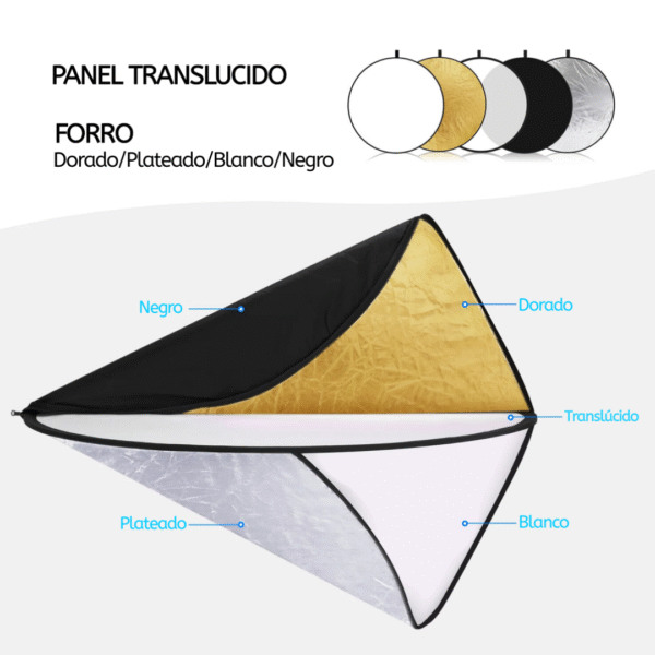 Flex Reflector Redondo 110 cms 5 en 1 - Imagen 11