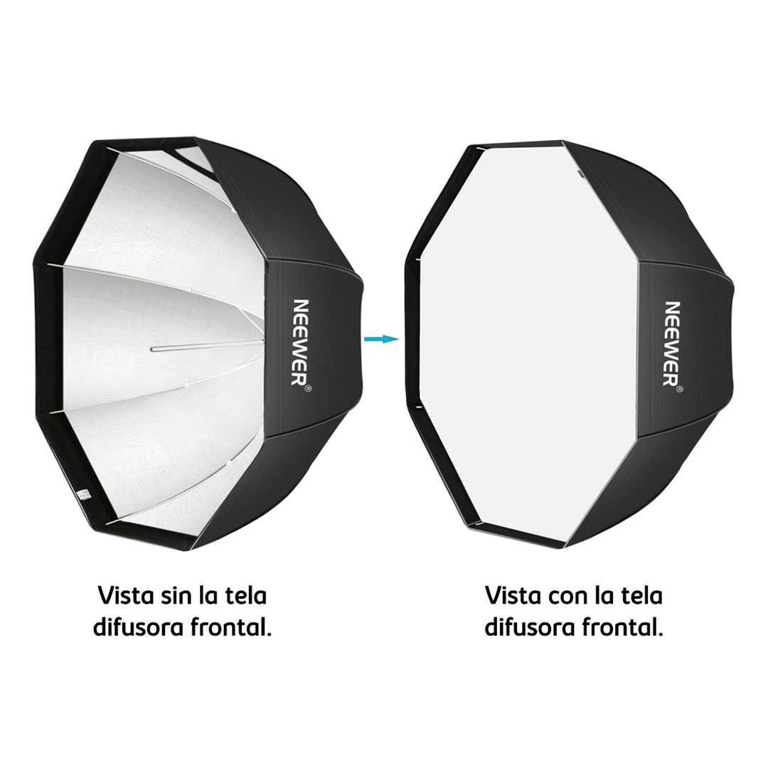 3-Softbox Caja de Luz Octagonal tipo Sombrilla 120 cms