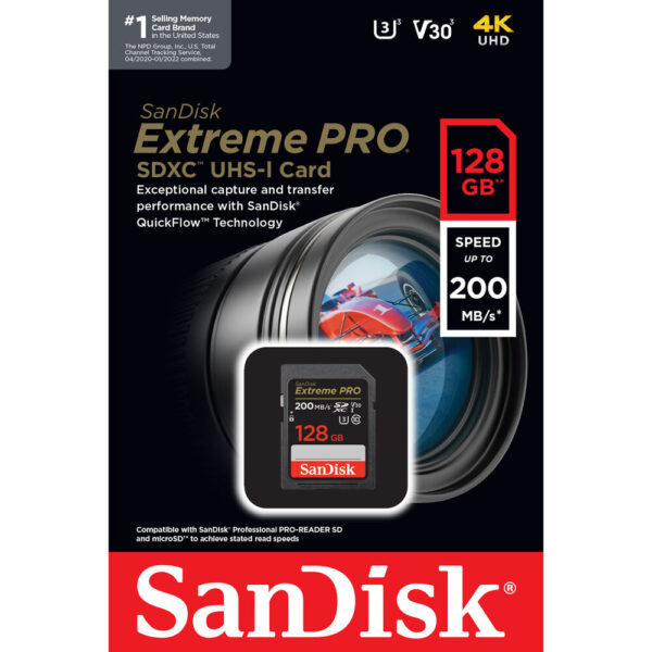 SanDisk Extreme PRO 128GB 200MB 90MB V30 (3)
