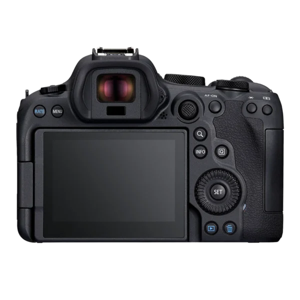 Cámara sin espejo Canon EOS R6 Mark II (solo cuerpo, full-frame, 24.2 MP) con alta velocidad de ráfaga (hasta 40 fps) y grabación de video 4K, pensada para fotografía deportiva y de naturaleza