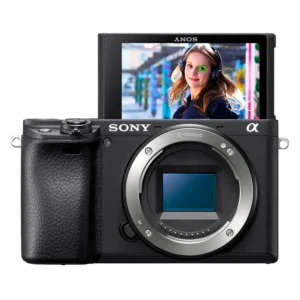 1- Sony A6400 cuerpo Cámara Sony α6400 Mirrorless Kit 16-50mm – Sensor APS-C de 24.2 MP con Enfoque en Tiempo Real, Video 4K HDR y Pantalla Abatible para Vlogs