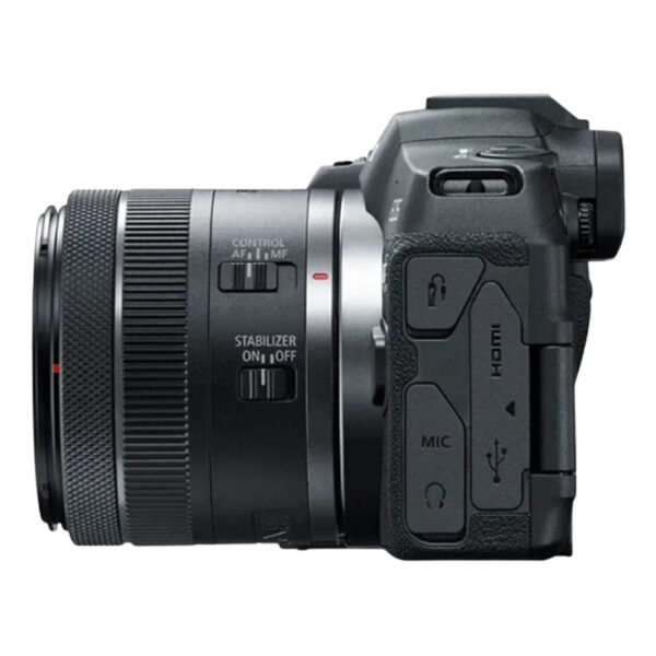 Canon EOS R8 (full-frame, 24.2 MP) con lente RF 24–50 mm STM. Cámara sin espejo con vídeo 4K/60p sin recorte, AF Dual Pixel II. Visor OLED nítido y pantalla abatible. Cuerpo compacto para fotografía de retratos, paisajes y cine, con calidad pro.