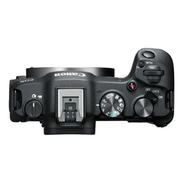 Canon EOS R8 (full-frame, 24.2 MP) con lente RF 24–50 mm STM. Cámara sin espejo con vídeo 4K/60p sin recorte, AF Dual Pixel II. Visor OLED nítido y pantalla abatible. Cuerpo compacto para fotografía de retratos, paisajes y cine, con calidad pro.