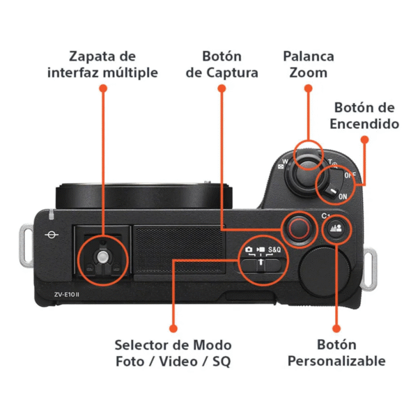 Cámara Sony ZV-E10 con lente 16–50 mm (kit): mirrorless APS-C de 24.2 MP. Diseñada para vlogs y streaming, graba 4K con autoenfoque de rostros y botón de desenfoque. Compacta con pantalla giratoria, ideal para creadores de contenido.